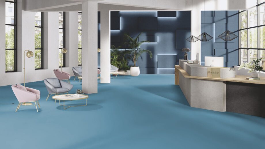 Linoleum floor Gerflor Uni Walton 0095 Spring Blue – view 4 Linoleum floor Gerflor Uni Walton 0095 Spring Blue – 4