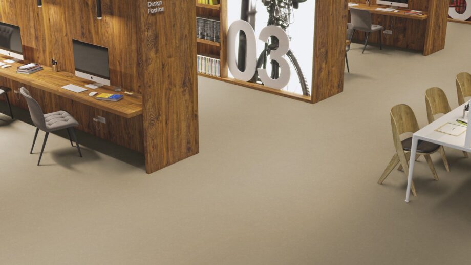 Linoleum Lino Art Urban Acoustic Plus 19 dB 0556 Mud Grey – 4