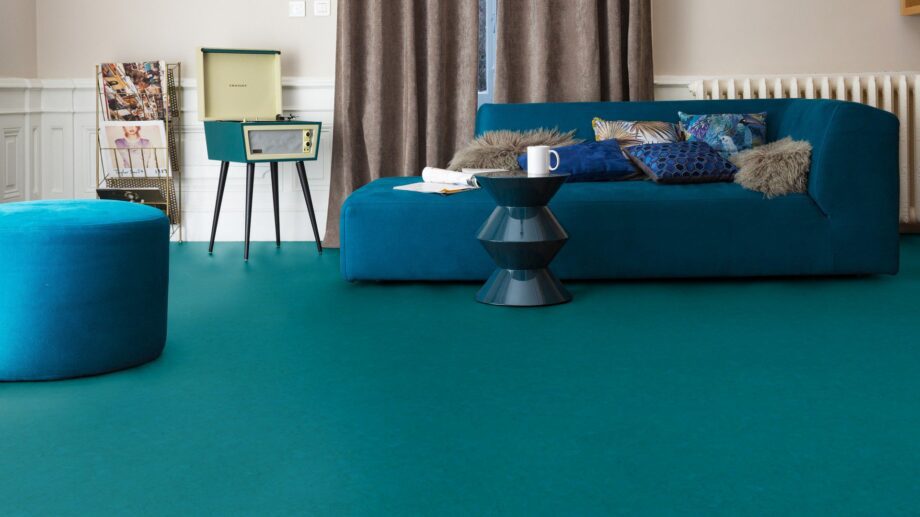 Linoleum Marmorette Acoustic Plus 19 dB 0129 Curacao Petrol – view 3 Linoleum Marmorette Acoustic Plus 19 dB 0129 Curacao Petrol – 3