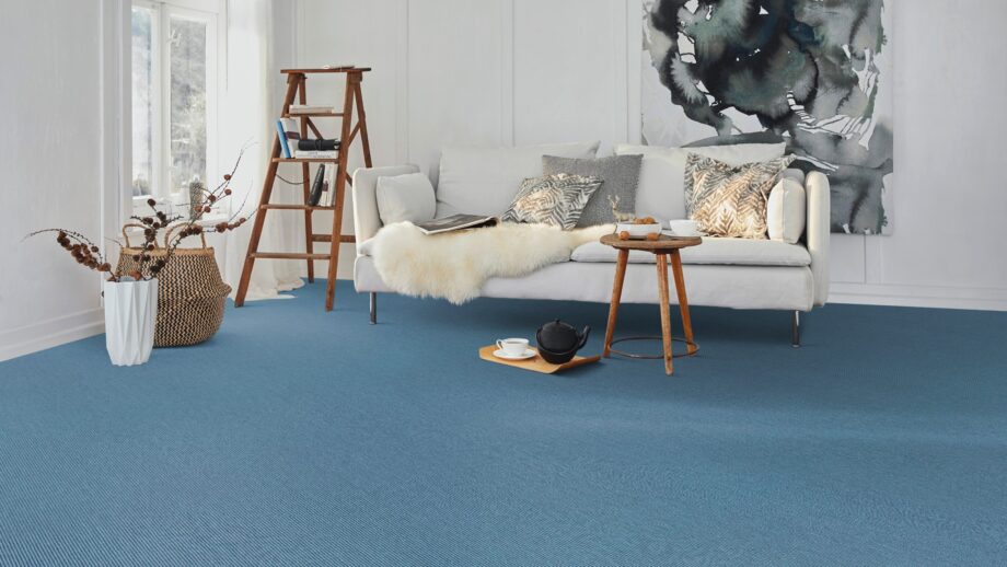 Carpet flooring from cashmere goat wool Tretford Interland 627 Lagoon