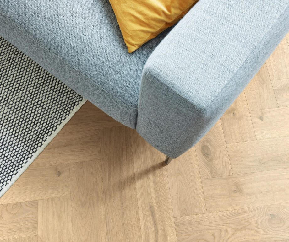 Herringbone parquet Meister PS500 Authentic cream oak brushed matt lacquered