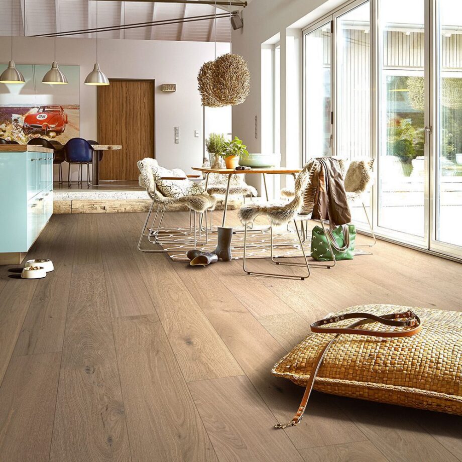 Parquet Meister Lindura Greige Oak lively brushed 1-strip matt lacquered 8938 – 2