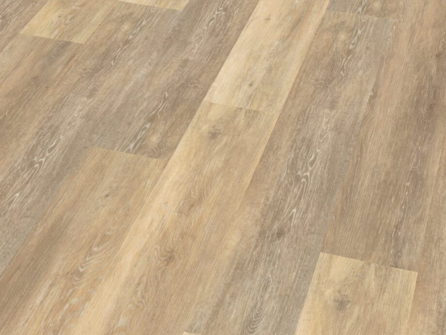 SPC tile floor Traffic Luna with integrated underlay