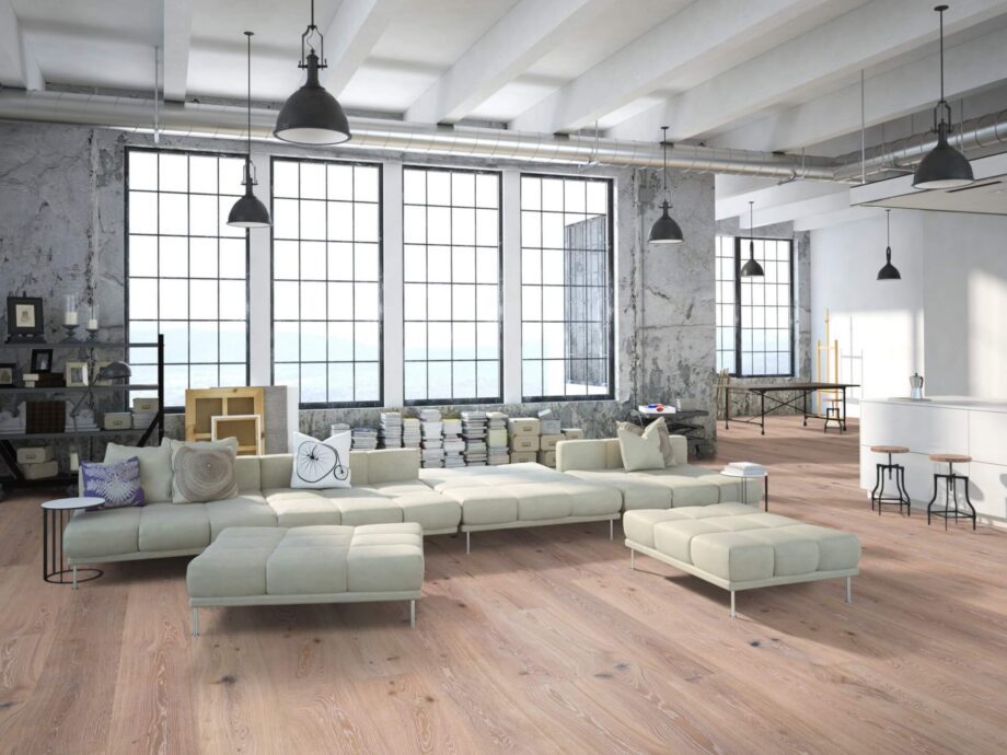 Parquets Trinity Oak Rustical 1-strip beveled hand scraped brushed whitewash white oiled – 11