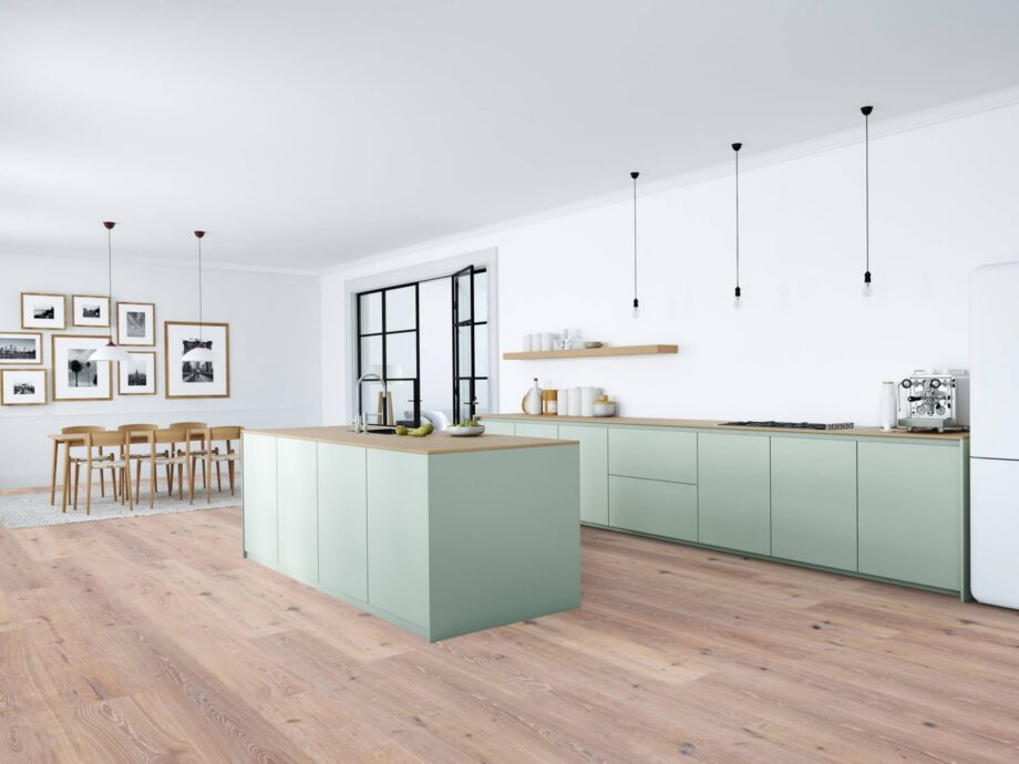 Parquets Trinity Oak Rustical 1-strip beveled hand scraped brushed whitewash white oiled – 17