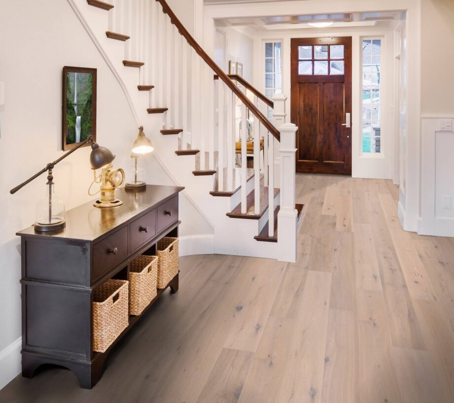 Parquet Oak Rustical 1-strip brushed white matt lacquered 189mm – 9