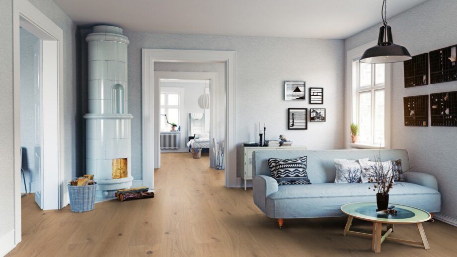 Wooden Parquet Oak Trinity Rustical beveled brushed white oiled 305mm – 8
