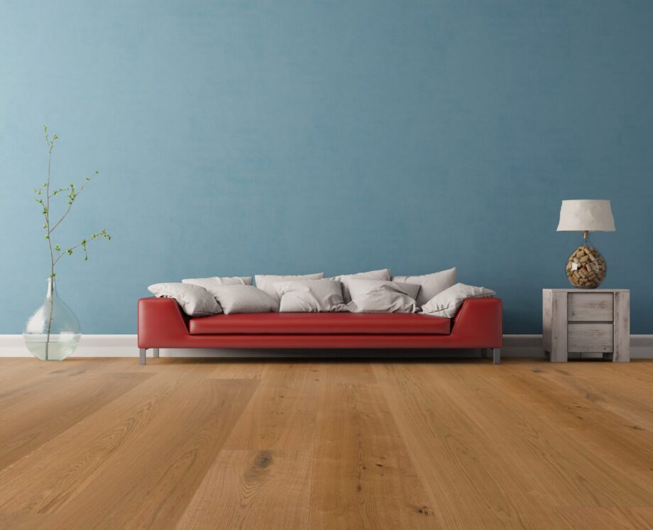 Parquet Trinity Oak Rustical 1-strip beveled brushed raw oiled 305mm – 14
