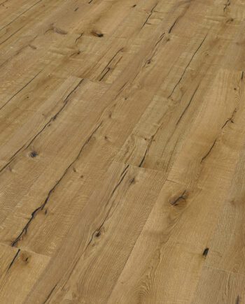 Parquet Trinity Oak Rustik 1-strip beveled deep brushed oiled 305mm