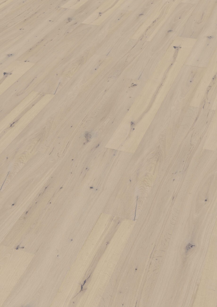 Parquet Oak Rustical 1-strip brushed white matt lacquered 189mm