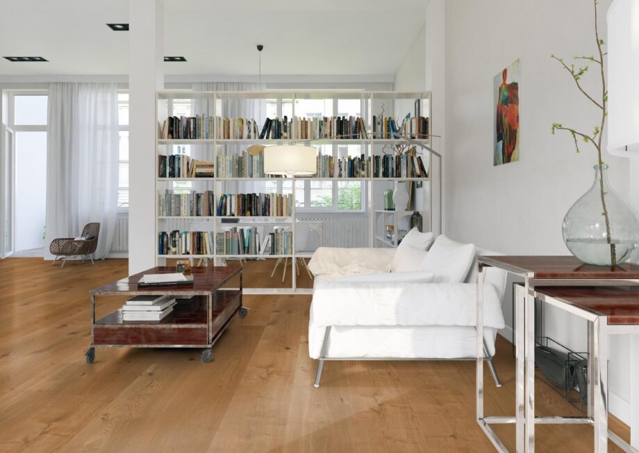 Parquet floor Oak Trinity Rustical 1-strip beveled brushed oiled 305mm