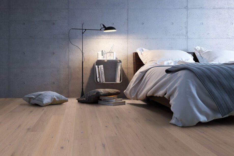 Parquet Oak Rustical 1-strip brushed white matt lacquered 189mm