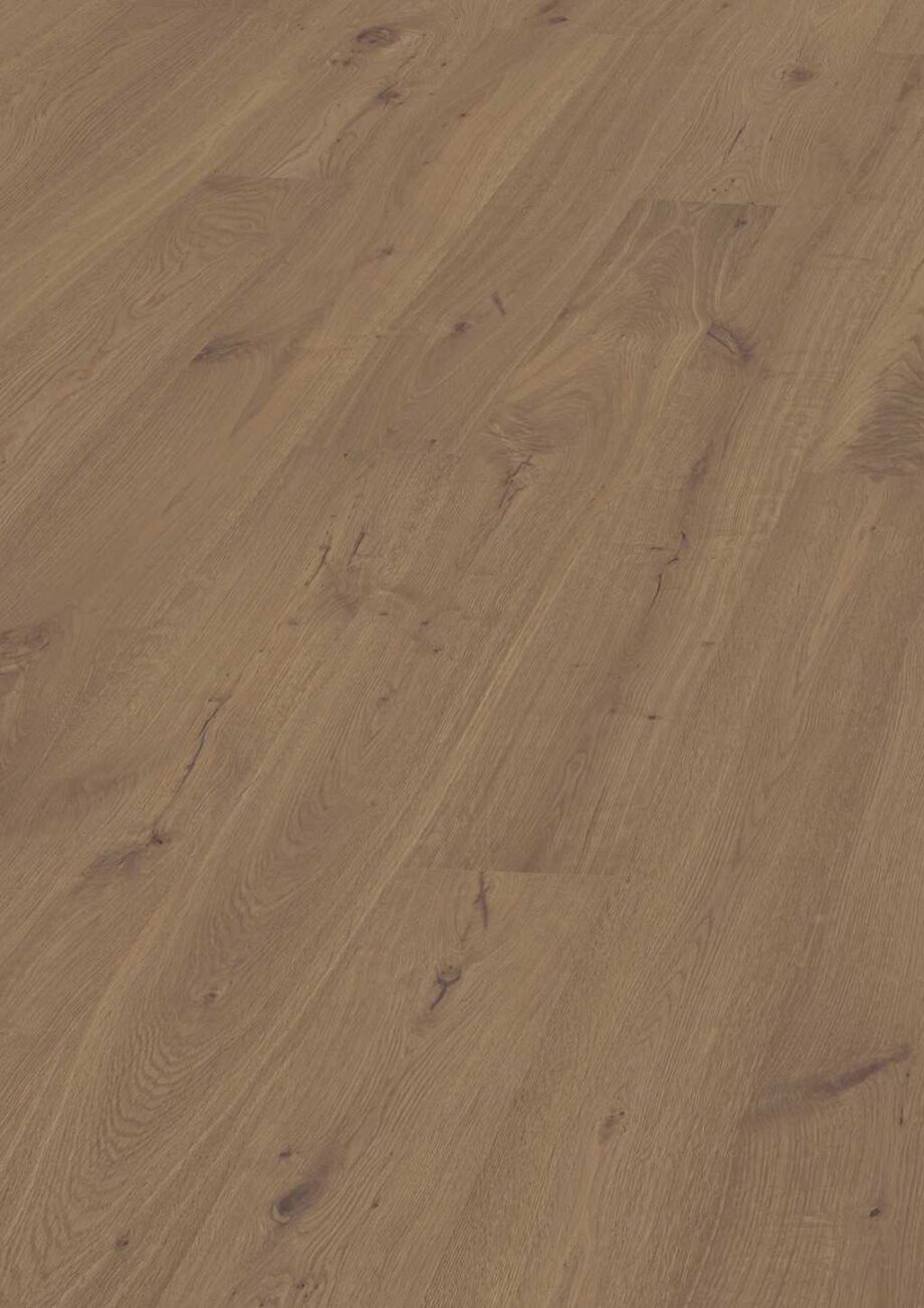 Parquet floor Smoked Oak Rustical 1-strip 2 sides beveled brushed white oiled