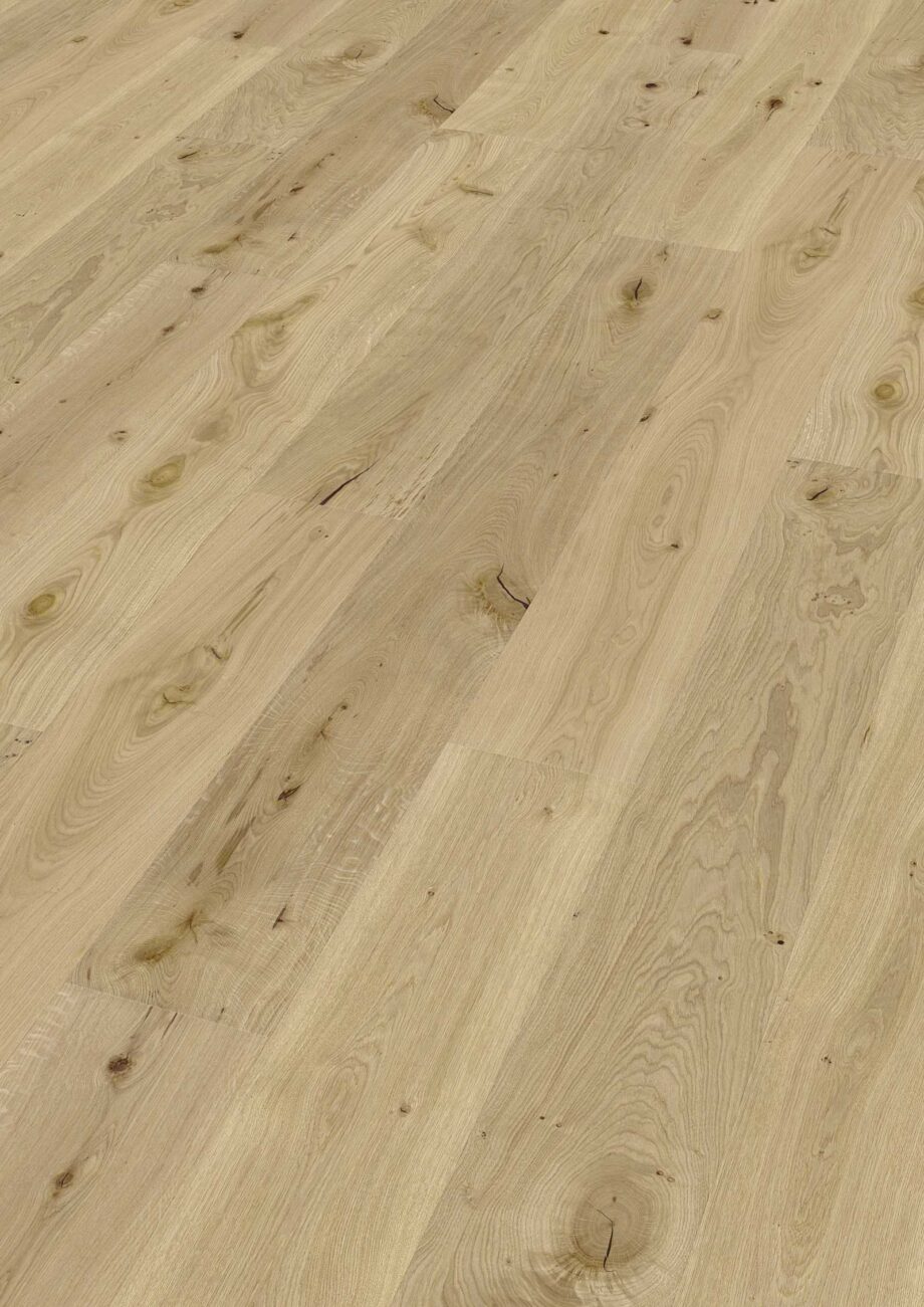 Parquet floor Oak Rustical 1-strip 2 sides beveled brushed rough oiled 260mm wide