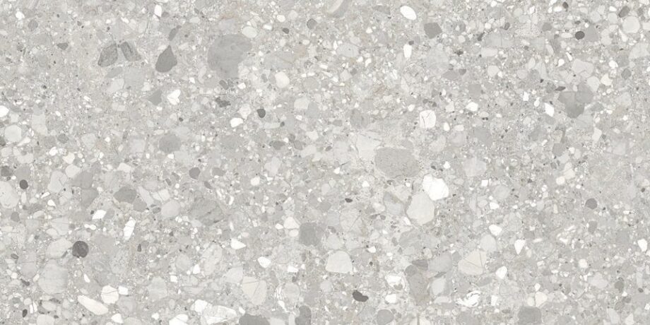 Terrazzo effect matt porcelain floor tile Tau Clemon Silver, 60x60 and 60x120 cm, silver grey, R10, rectified – 5