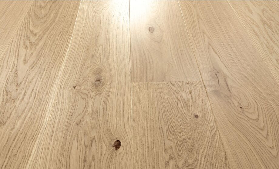 Parquet floor Tarkett Oak White XT 1-strip, beveled, brushed, white mat lacquered