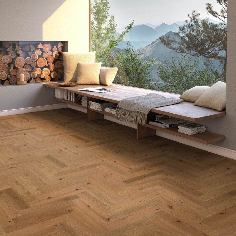 Herringbone floor Thede & Witte Oak Knotty beveled brushed and oiled – 3