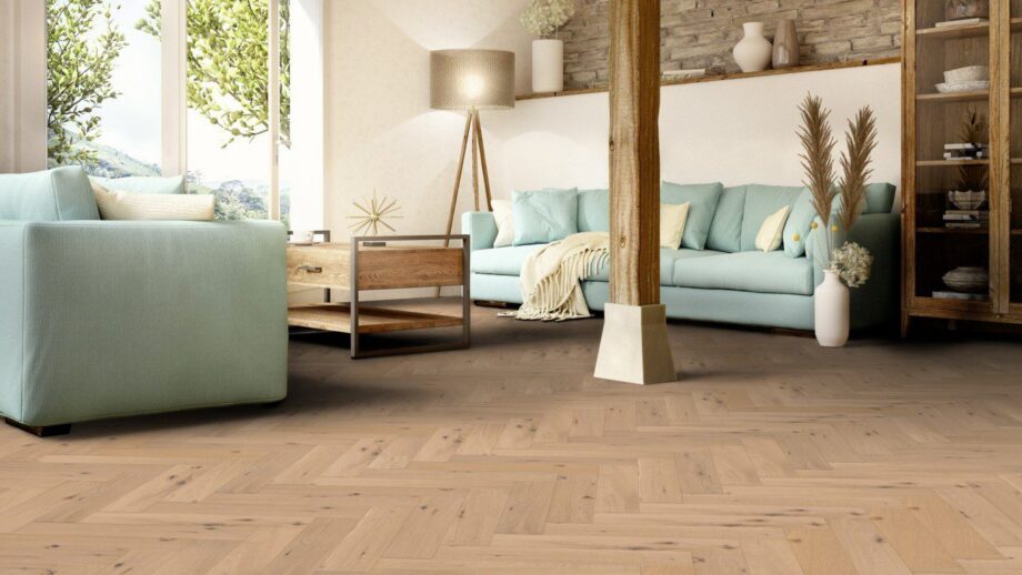 Herringbone floor Thede & Witte Oak Knotty rough appearance brushed and oiled – 4