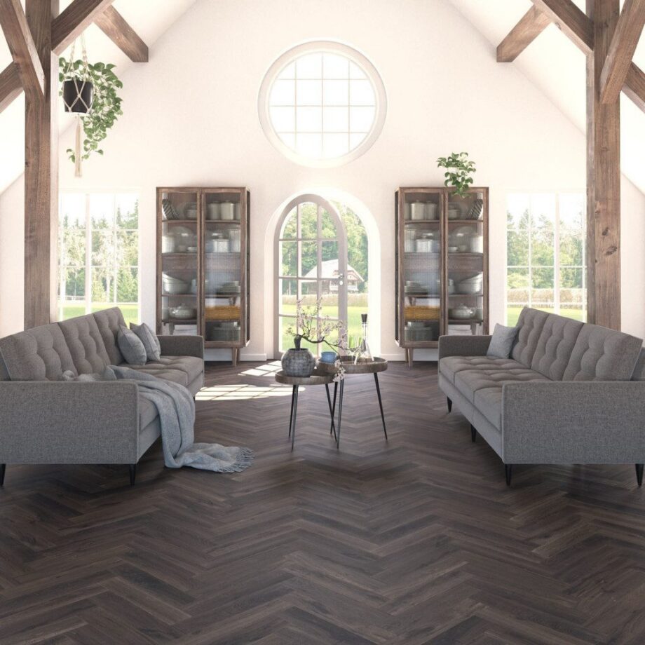 Herringbone floor Thede & Witte Oak Vintage Blackstone beveled and oiled – view 3 Herringbone floor Thede & Witte Oak Vintage Blackstone beveled and oiled – 3