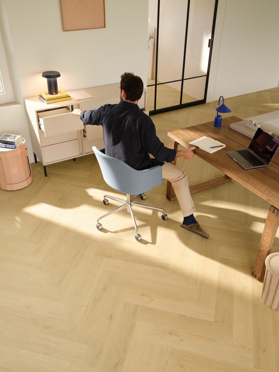 Herringbone laminate floor Quick-Step Impressive Design Nutmeg Oak
