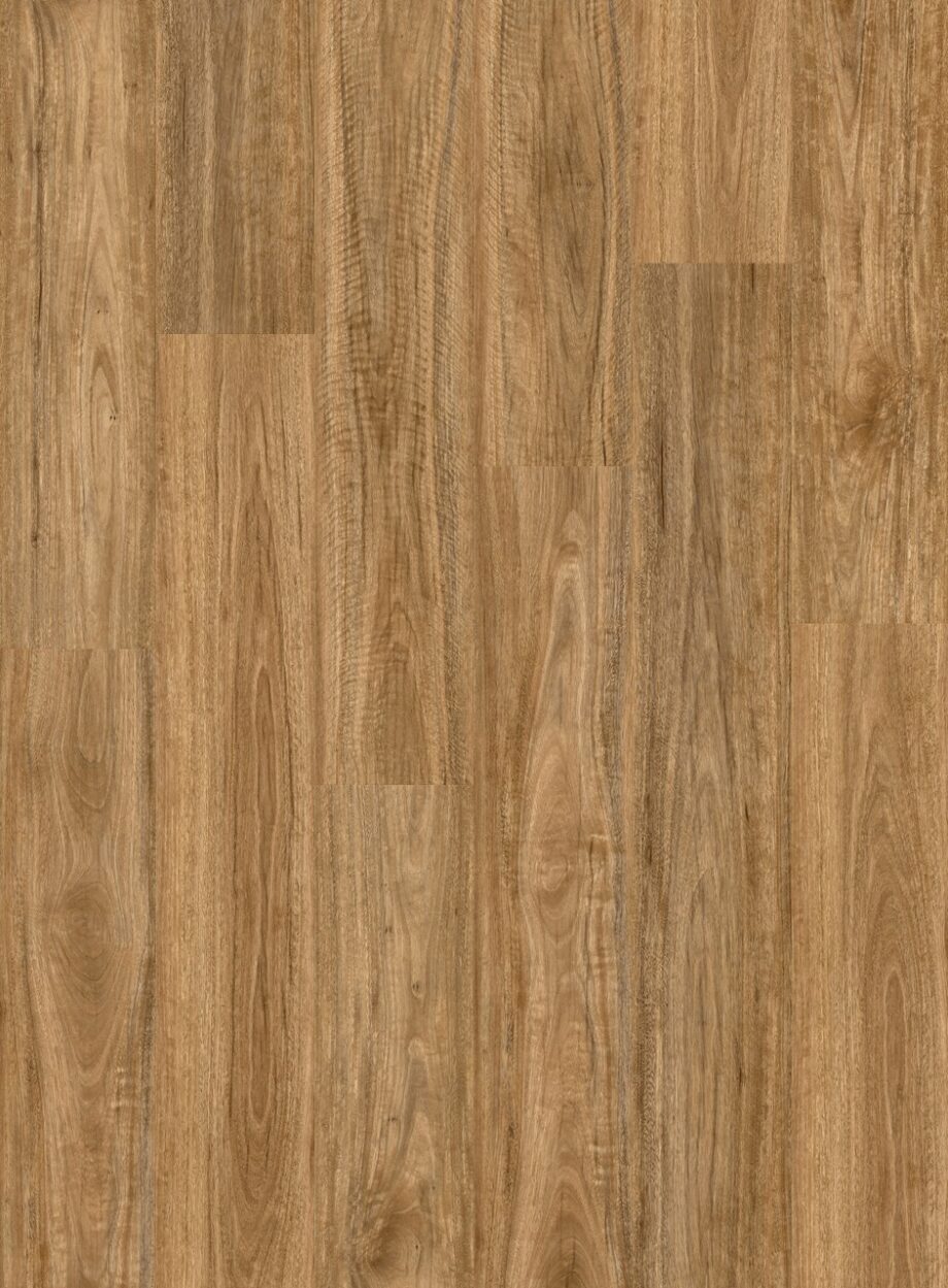 LVT parkett Quick-Step Bloom Wild Spotted Gum helepruuni tooni ja põrandalaua disainiga