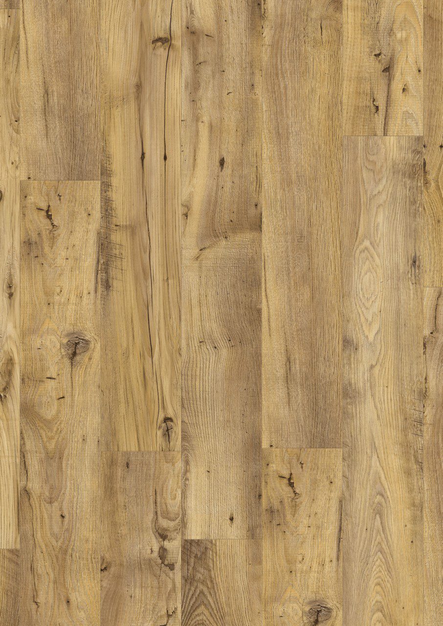 LVT parkett Quick-Step Blos Vintage Chestnut Natural naturaalse kastani tooniga ja rustikaalse põrandalaua disainiga
