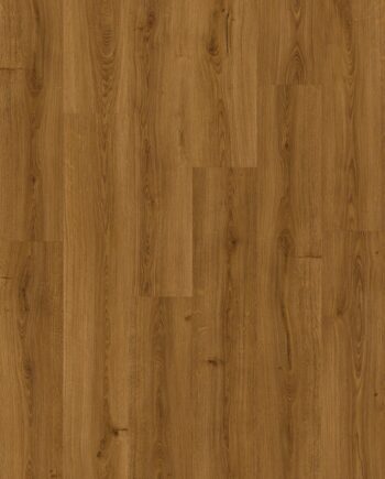 Vinüülparkett Quick-Step Bloom Botanic Caramel Oak toonilt pruun ja kergelt rustikaalse tammelaua disainiga