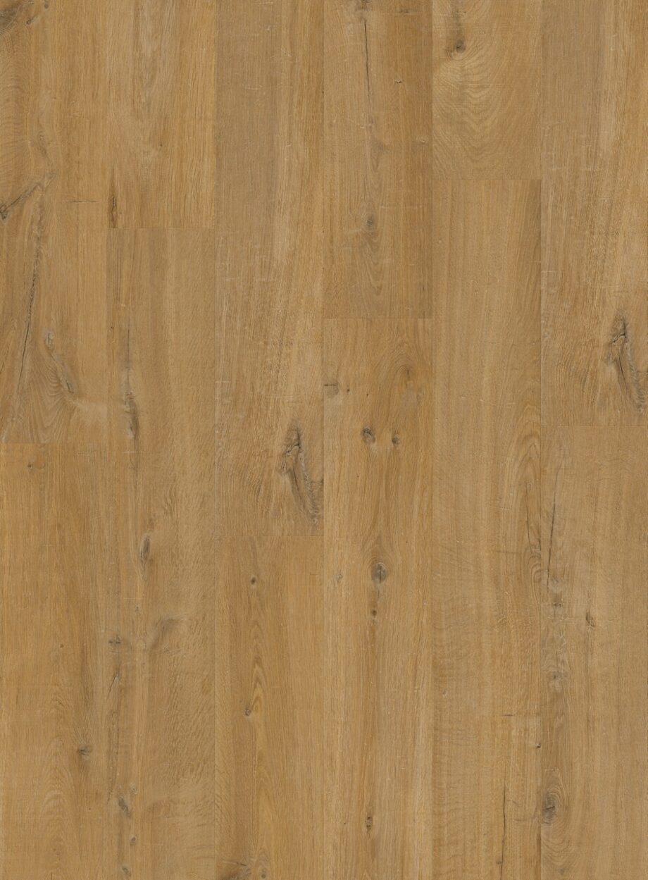 vinyylilankku-quick-step-bloom-cotton-oak-deep-natural Vinyylilankku Quick Step Bloom Cotton Oak Deep Natural, syvä luonnollinen tammen sävy ja lankkudesign.