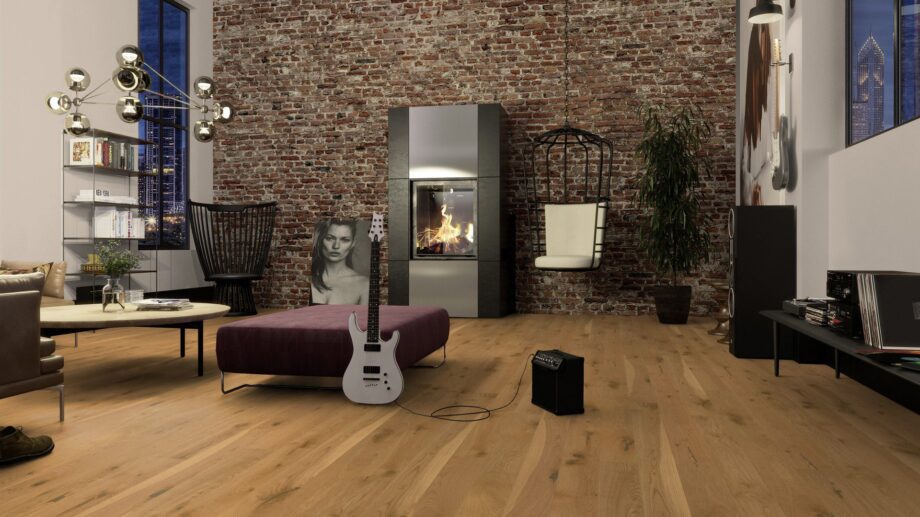 Parquet floor Bauwerk Casapark Budget Cut Oak 56 brushed matt lacquered 181mm – 8