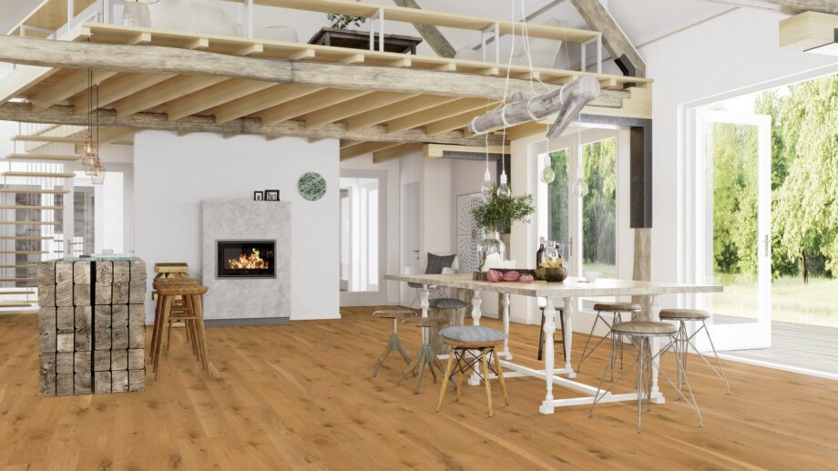 flooring Bauwerk Budget Cut Oak 56 oil waxed – view 5 Oak parquet flooring Bauwerk Casapark Budget Cut Oak 56 brushed oil waxed 181mm – 5