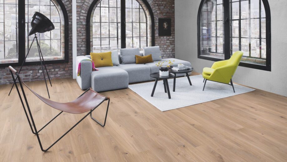 Parquet floor Bauwerk Casapark Oak 46 white oil waxed 138mm – 10