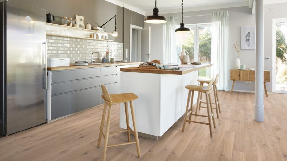 Parquet floor Bauwerk Casapark Oak 46 white oil waxed 138mm – 3