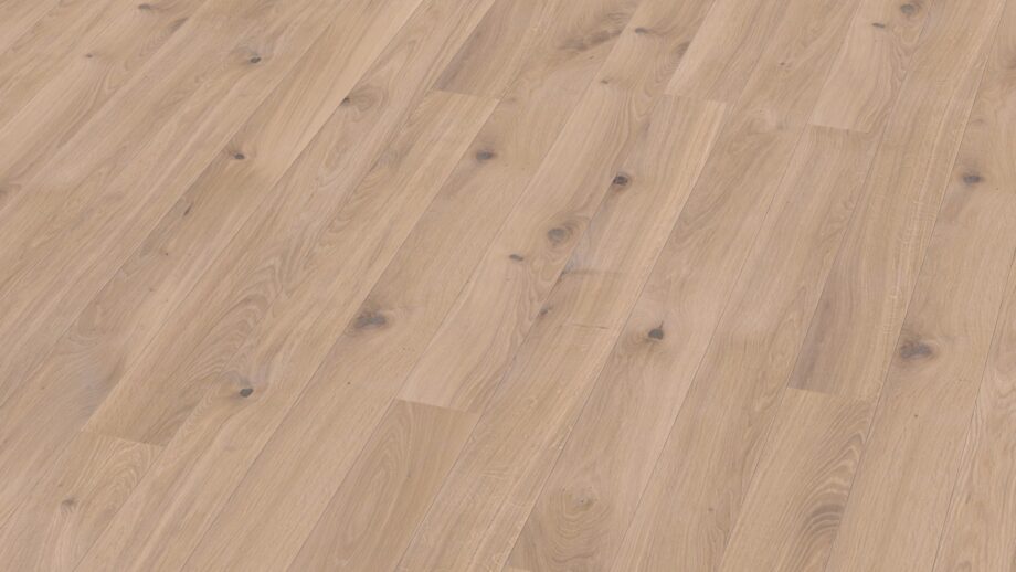 parkettilattia-bauwerk-casapark-tammi-46-crema-harjattu-bprotect Parkettilattia Bauwerk Casapark Tammi 46 Crema harjattu B-Protect – vaalea, pehmeän lämmin tammen sävy, harjattu pinta ja rauhallinen, luonnollinen puukuvio.