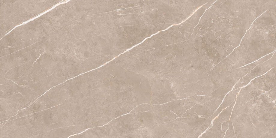 004.869.0408.07981-1 Marmorefektiga poleeritud keraamiline põrandaplaat Tau Elite Greige Pol, 60x120 cm, 10,5 mm, hallikasbeež, rektifitseeritud