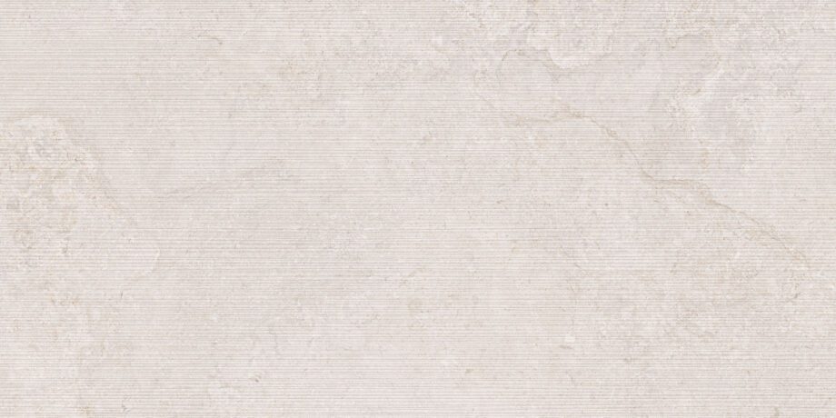 Reljeefne kiviefektiga portselanist seinaplaat Tau Dorset White Relief, 60x120 cm, valge, rektifitseeritud