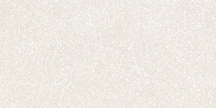 Terrazzo mustriga matt keraamiline põrandaplaat Tau Portobello White, 60x120 cm, valge, R10, rektifitseeritud