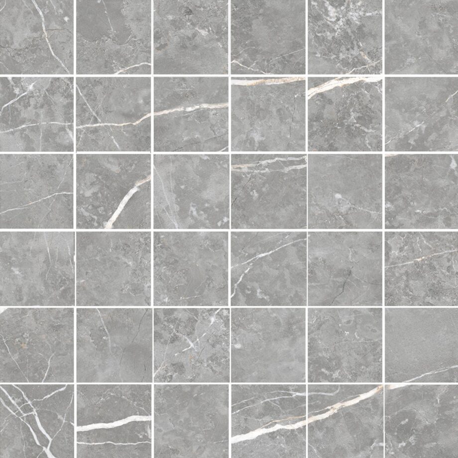 036.281.0368.09213-1 Marmorefektiga matt mosaiikplaat Tau Elite Gray 5x5, 30x30 cm, hall