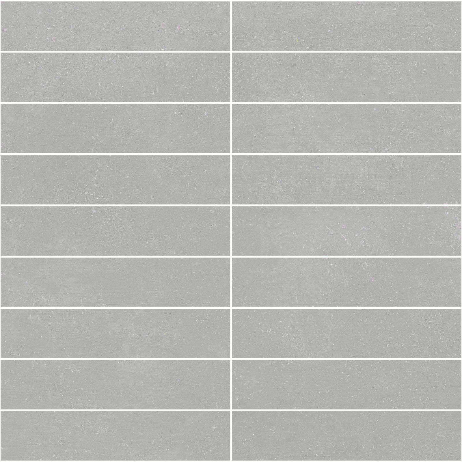 Betoonimustriga mosaiikplaat Tau Lema Silver 3x15, 30x30 cm, hõbehall