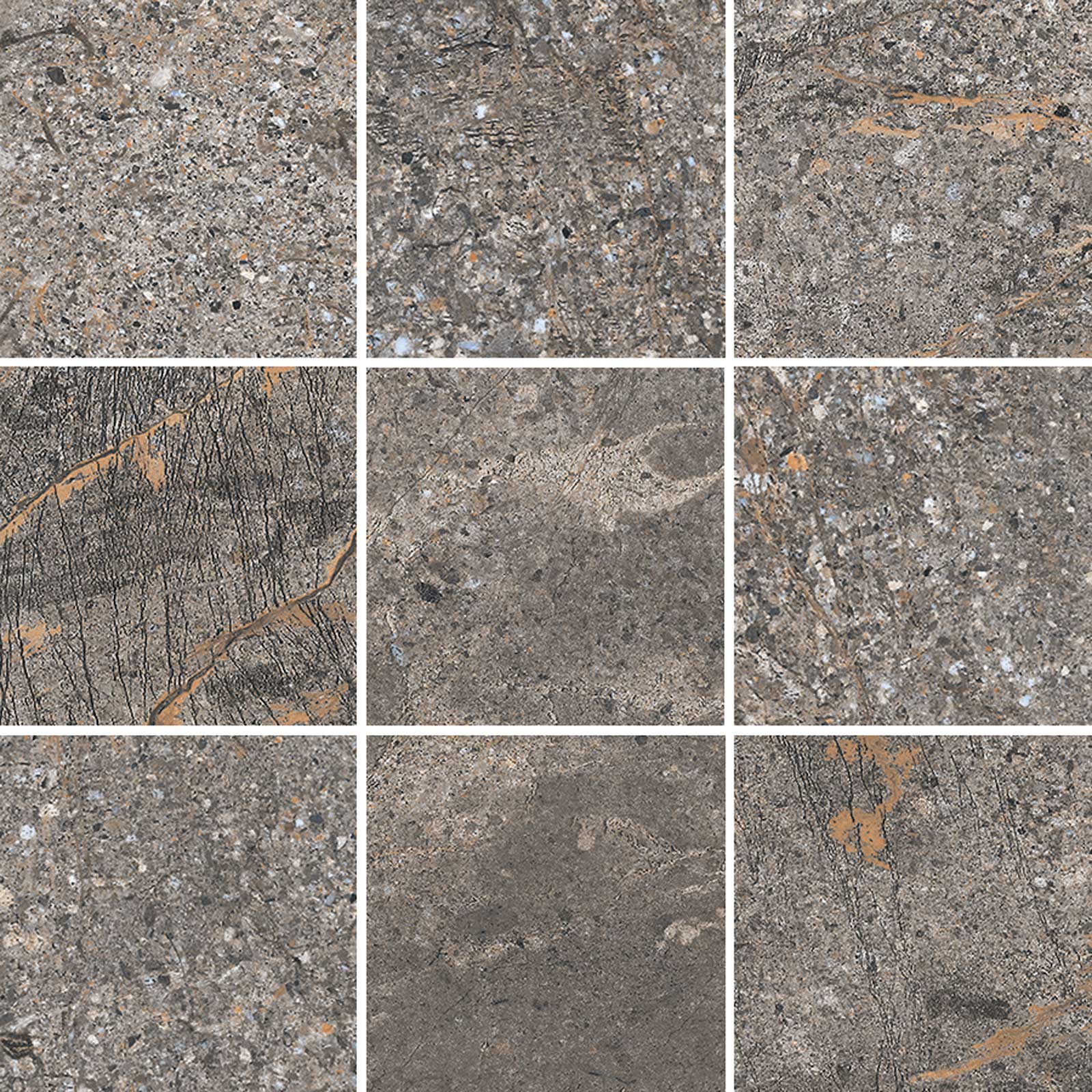 Kiviefektiga mosaiikplaat Tau Mainstone Gray 10x10 Pol, 30x30 cm, hall