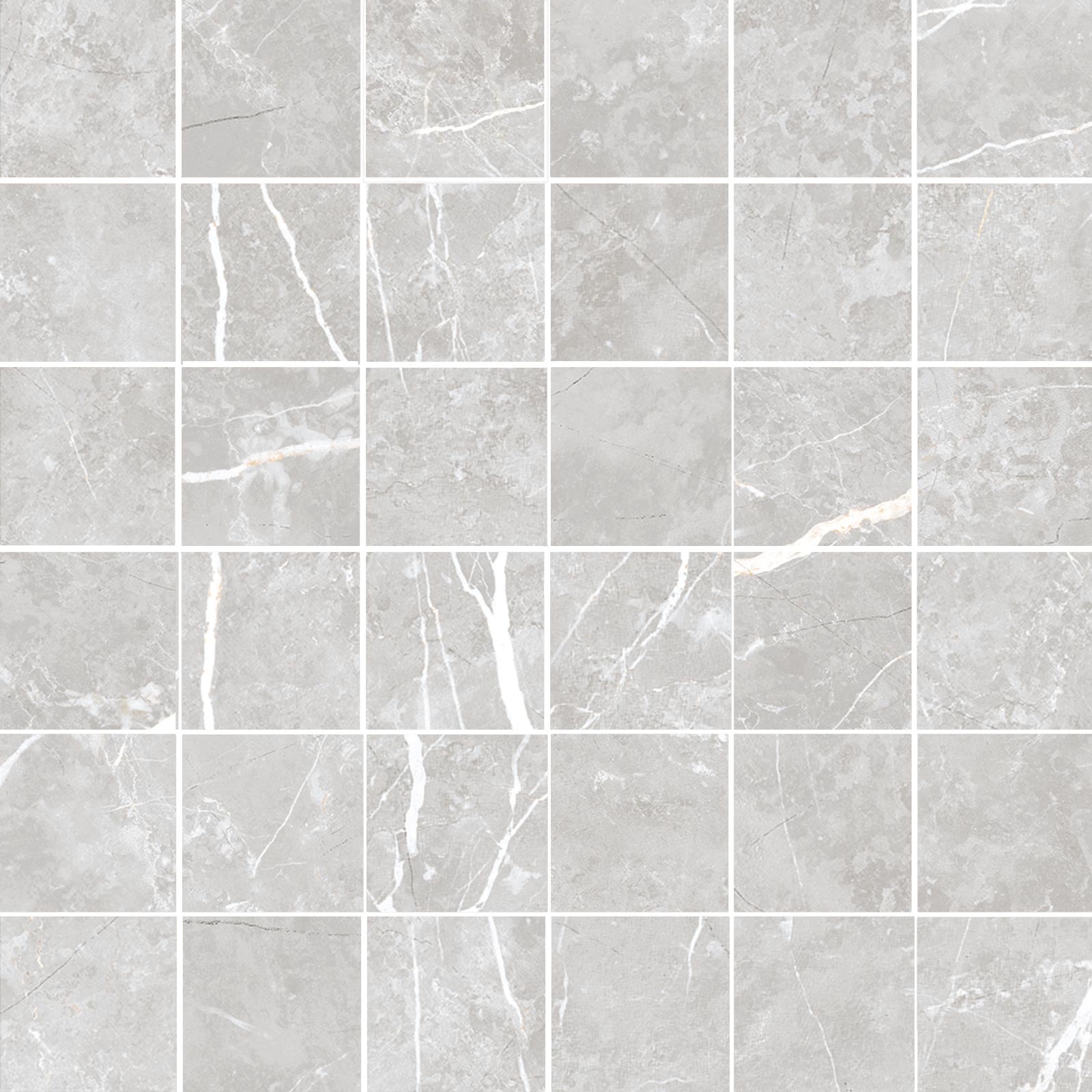 Marmorefektiga poleeritud mosaiikplaat Tau Elite Silver 5x5 Pol, 30x30 cm, hõbehall