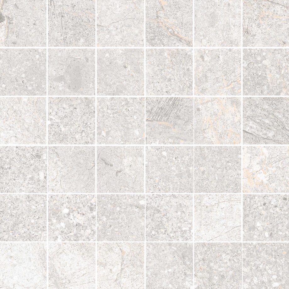 038.281.0183.08901-1 Kiviefektiga mosaiikplaat Tau Mainstone Silver 5x5 Pol, 30x30 cm, hõbehall