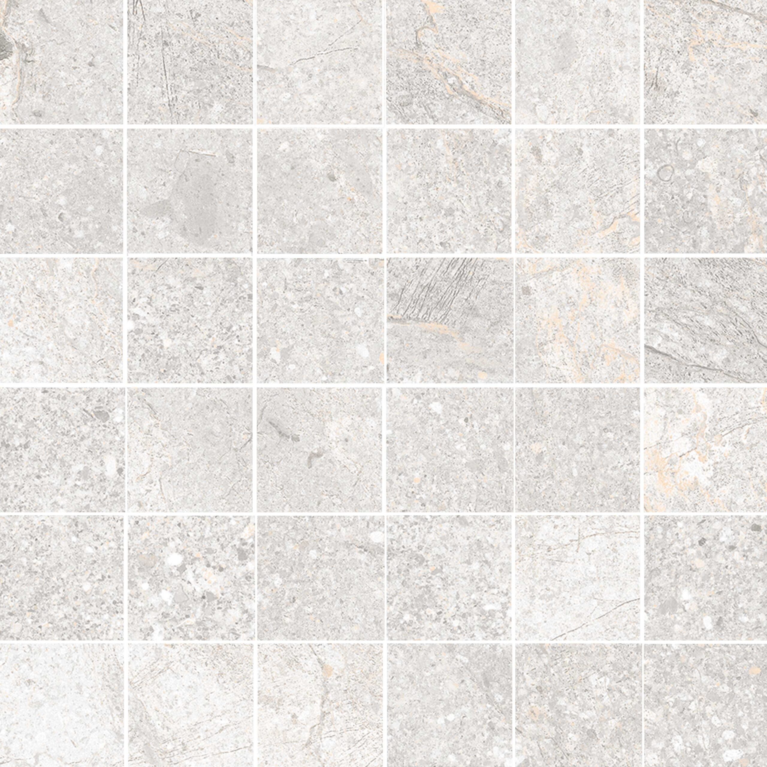 Kiviefektiga mosaiikplaat Tau Mainstone Silver 5x5 Pol, 30x30 cm, hõbehall