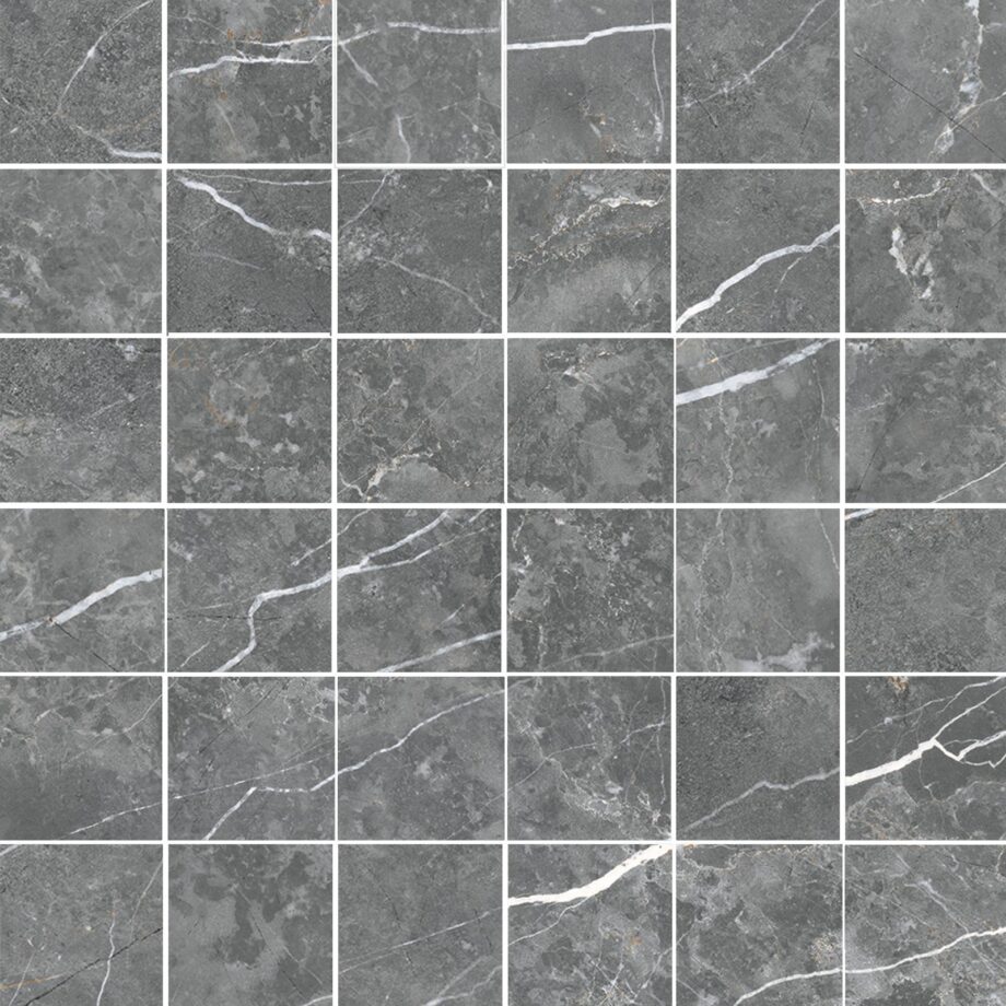 038.281.0294.07981-1 Marmorefektiga poleeritud mosaiikplaat Tau Elite Graphite 5x5 Pol, 30x30 cm, grafiithall