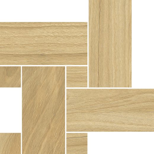 Puidumustriga mosaiikplaat Tau Loire Camel Legno, 22x22 cm, kaamelpruun
