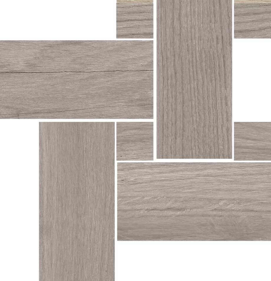 041.096.0368.09300-1 Puidumustriga mosaiikplaat Tau Loire Gray Legno, 22x22 cm, hall