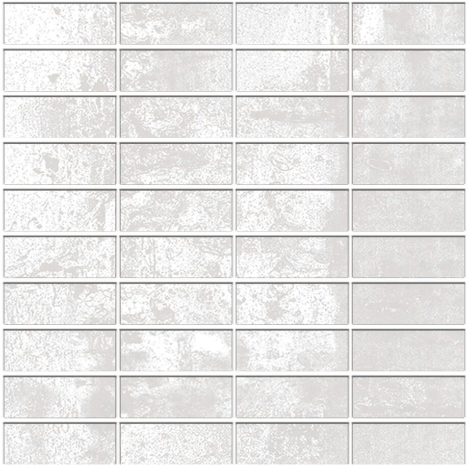 041.180.0012.03972-1 Corten-terase efektiga portselanmosaiik Tau Corten Blanco, 30x30 cm, valge