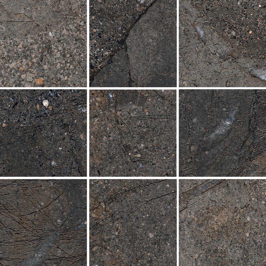 041.280.0294.08706-1 Kiviefektiga mosaiikplaat Tau Mainstone Graphite 10x10, 30x30 cm, grafiithall