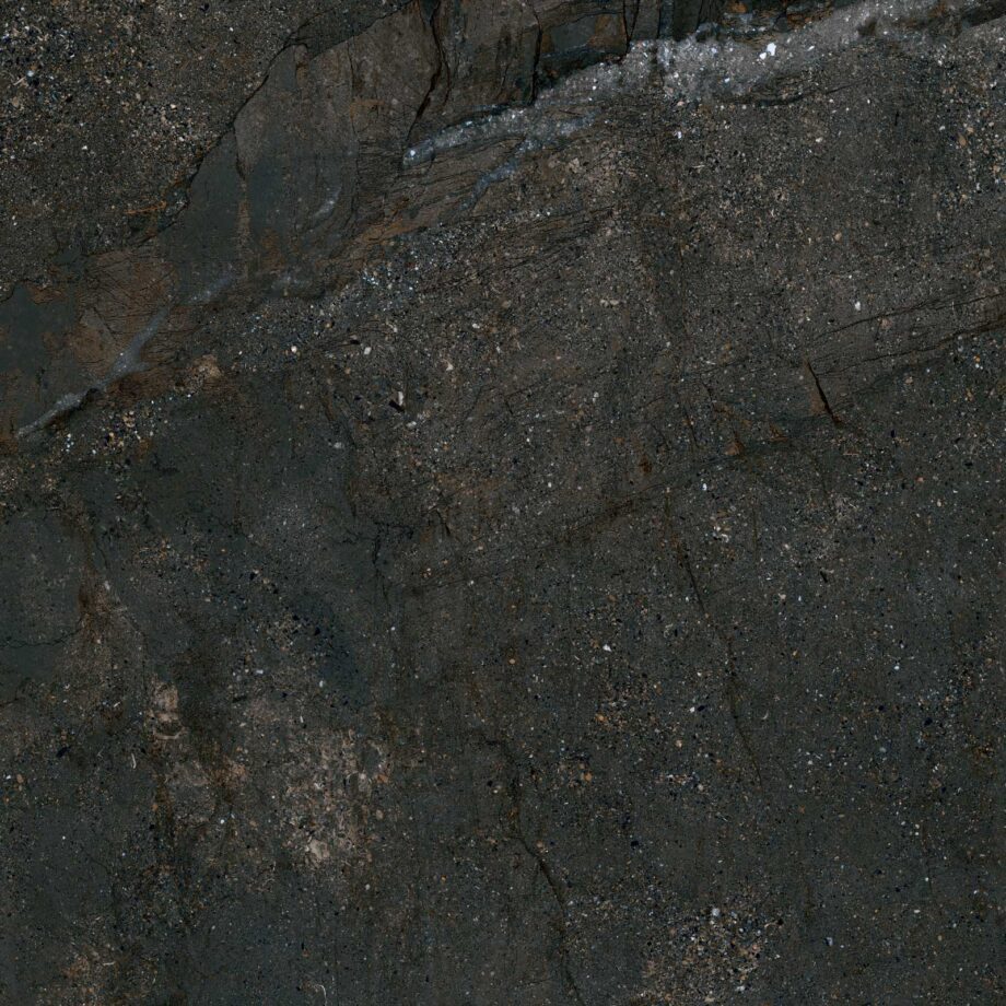 Kiviefektiga poleeritud keraamiline põrandaplaat Tau Mainstone Black Pol, 120x120 cm, 9 mm, must, rektifitseeritud