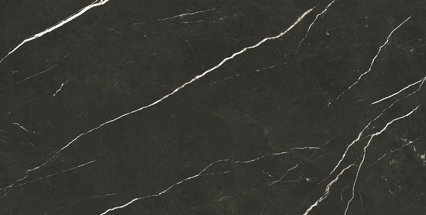 Marmorefektiga poleeritud keraamiline põrandaplaat Tau Elite Black Pol, 60x120 cm, 10,5 mm, must, rektifitseeritud