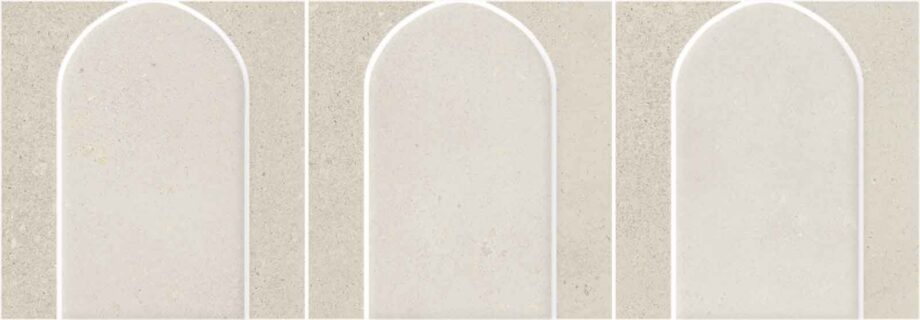 088.141.0108.15724-1 Betoonimustriga mosaiikplaat Tau Detroit White Arco, 43,7x14,3 cm, valge